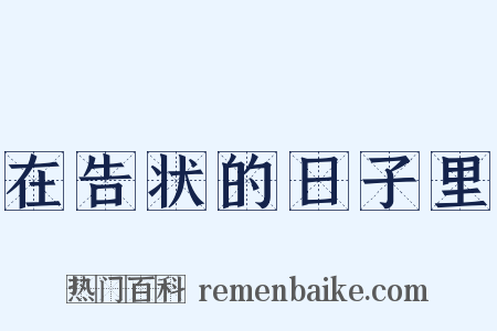 在告状的日子里是什么意思的图片